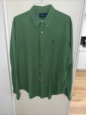 Ralph Lauren Green Classic Fit Long-Sleeve Button-Down Shirt | XL